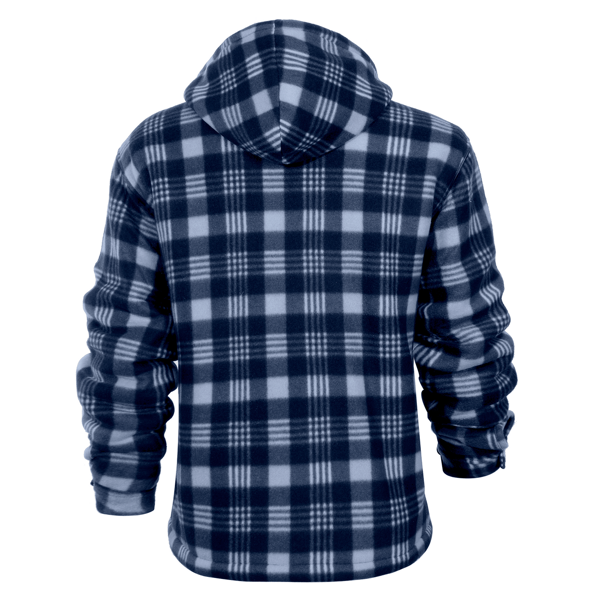 CUBECIRCLE Plaid Fleece Hoodie Coat with Full Zip Closure, Warm Winter Shacket with Chest Pockets, Casual Outdoor Work Jacket for Fall Travel and Daily Wear