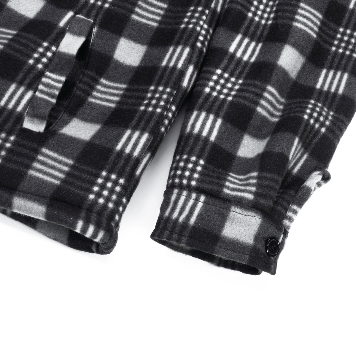 CUBECIRCLE Plaid Fleece Hoodie Coat with Full Zip Closure, Warm Winter Shacket with Chest Pockets, Casual Outdoor Work Jacket for Fall Travel and Daily Wear