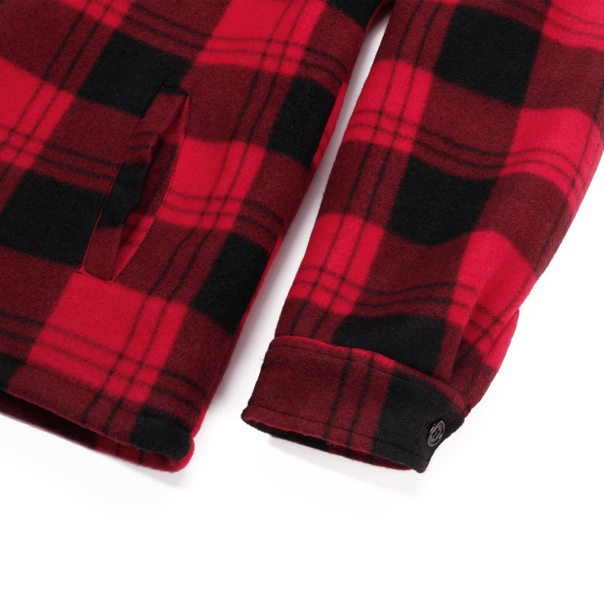 CUBECIRCLE Plaid Fleece Hoodie Coat with Full Zip Closure, Warm Winter Shacket with Chest Pockets, Casual Outdoor Work Jacket for Fall Travel and Daily Wear